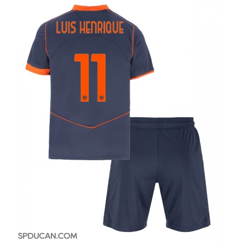 Dječji Nogometni Dres Inter Milan Luis Henrique #11 Rezervni 2025-26 Kratak Rukav (+ Kratke hlače)